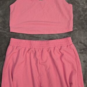 SHEIN Pink Ribbed Top